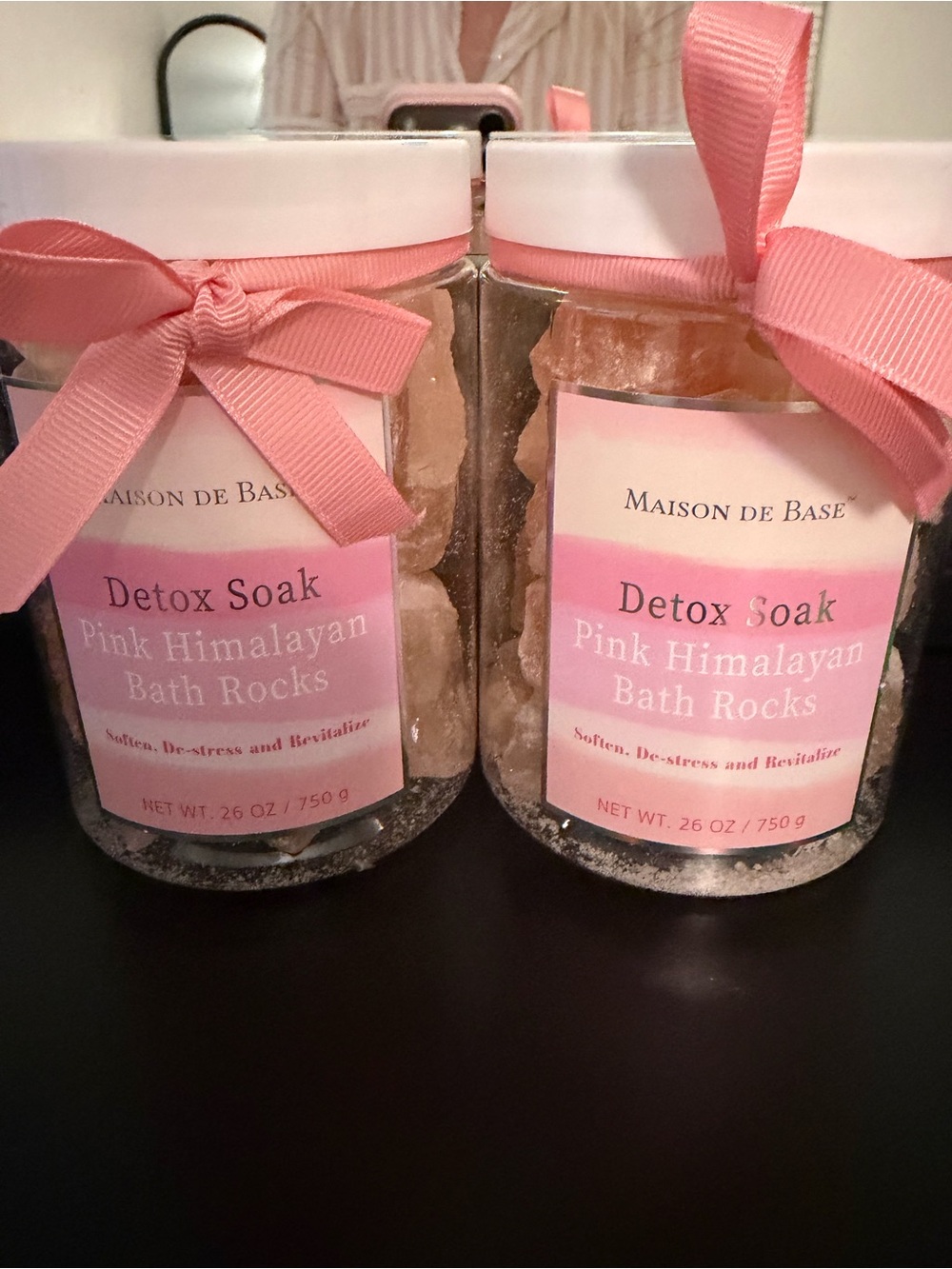Pink Himalayan Detox Soak Bath Rocks Set of 2